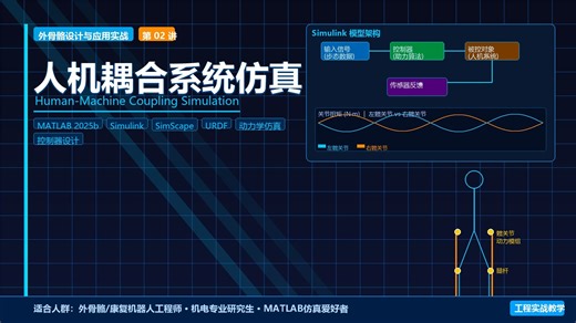 A8-外骨骼设计与应用实战-02-外骨骼人机耦合系统仿真| MATLAB/Simulink   SimScape实战