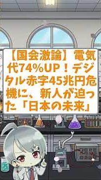 【国会激論】電気代74%UP！デジタル赤字45兆円危機に、新人が迫った「日本の未来」 #プチ知識