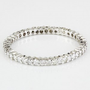 New 18K White Gold Jolie Diamond Stackable Eternity Anniversary / Wedding Ring