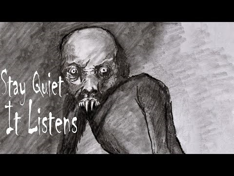 Drawing the Blind Night Creature 👾 Terrifying Horror Art - Dark Speed Drawing
