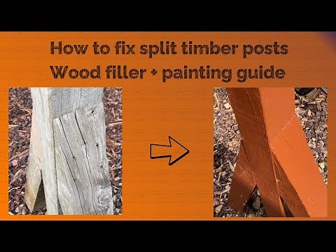 How to fix Split timber / wood posts using Filler and Paint