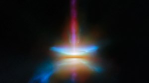 Close-up view: Protoplanetary Disc in Taurus Molecular Cloud | LDN 1551 | Webb FriendsofNASA.org: This new NASA/European Space Agency/Canadian Space Agency James Webb Space Telescope picture presents HH 30 in unprecedented resolution. This target is an edge-on protoplanetary disc that is surrounded by jets and a disc wind. It is located in the dark cloud LDN 1551 in the Taurus Molecular Cloud at a distance of 477 light years. Herbig-Haro objects are small nebulae found in star formation regions,