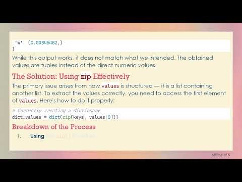 How to Create a Dictionary from Array and List in Python?