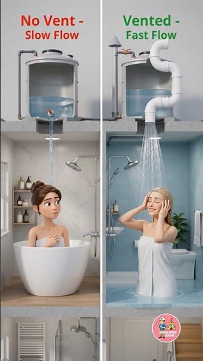Why Plumbing Vent Pipes Increase Water Flow | Plumbing Vent System Explained 🚿water flow solution😱