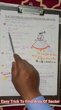 Easy Trick to find area of sector when central angle is not given ||