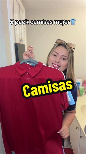5 camisas tipo polo de cuellito para mujer, colores básicos y tela cómoda,✅ #tshirt #women #camisas #pulover #tshirts @TELALEO SPORTS