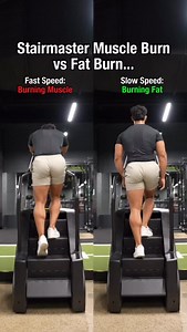 STAIRMASTER BURN FAT VS MUSCLE👀👇 Fast Speed: Burning Muscle 🤡 ➖ 18–22 speed ➖ Holding machine ➖ Burns muscle and fat ➖ ~350 calories in 30 minutes ➖ High impact on knees, ankles, back ➖ 24–48 hours to recover ➖ 99% of people quit Slow Speed: Burning Fat ✅ ➖ 8–10 speed ➖ Standing upright ➖ Burns visceral fat only ➖ ~250 calories in 30 minutes ➖ Low stress, low impact on ankles and knees ➖ 24 hours to recover ➖ Consistent and sustainable results If you want my FREE FAT-LOSS FORMULA… All you NEE