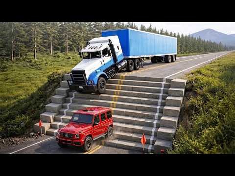 Cars vs. Staircase Trap – Crashes & Fails in BeamNG.drive 2026!