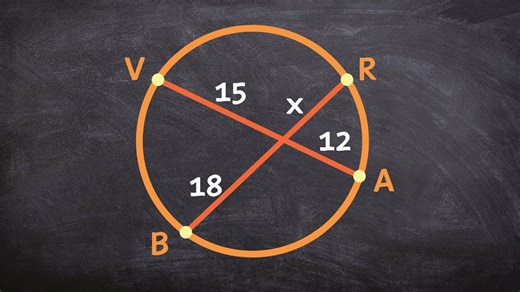 Given the intersection of two chords, find the missing length