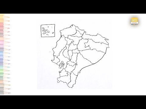 Mapa de Ecuador Dibujo Político & Físico | How to draw Ecuador map outline step by step | #map