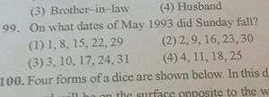 On what dates of May 1993 did Sunday fall?... | Filo