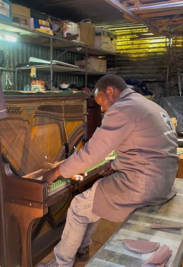 Our Technician @Piano Clinic working on a Piano Restoration. This is the refelting process. Refelting is one of the crucial strips during the piano restoration process. Check out our previous post on refelting and its importance.