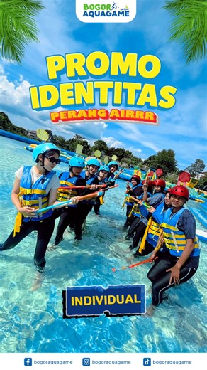 Bogor Aquagame on Instagram: "1. BESTIMEBER – Identitas On The Spot (BOQU WAR Ver.) 🎄 BESTIMEBER IDENTITAS ON THE SPOT! Cukup tunjukin identitas di lokasi, kamu bisa langsung dapet harga spesial plus akses Boqu War! Harga turun jadi 102 ribu (weekday) aja & 123 ribu di (weekend) — gila sih hematnya! Santa aja sampai ikutan perang air di sini 🎅🌊 Atauuuu🤔🤔 📅 Berlaku selama Desember 📍 Pembelian offline 2. BESTIMEBER – Promo Identitas (Free Makan/Minum + Souvenir) 🎁 BESTIMEBER IDENTITAS! Cuk
