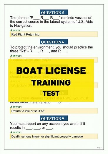 Boat License Training Test 2026 | Practice Exam Questions and Answers