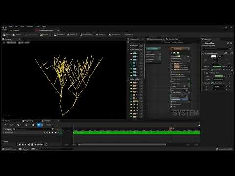 Fractal tree generation in Unreal Engine 5 Niagara(GPU Simulation Stage)