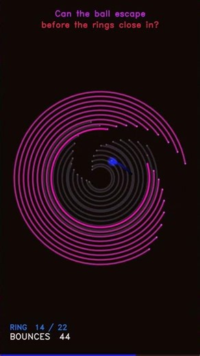 Will the Shrinking Rings Trap the Ball? (22 Layer Challenge)