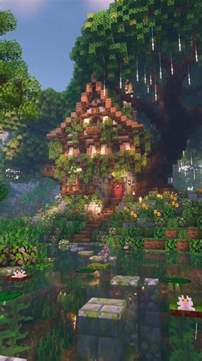 Munkei 🐒 on Instagram: "A Minecraft Treehouse 🌳🍄🐝 📩Comment "Download" for my Patreon link 🌷⭑A starter build design for your Minecraft world 🌍 ⛏️⭑Built on 1.20.1 using Default 🐝 ☀️⭑Shaders - BSL #minecraft #minecraftbuilds #minecraftbuilder #fantasy #cottagecore #mizunos #treehouse #minecrafttreehouse #minecraftinspiration #minecraftideas"
