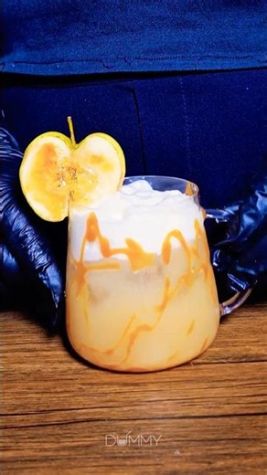 Satisfying Caramel Apple Tea ASMR 🍏🍦 #FoodASMR #Satisfying