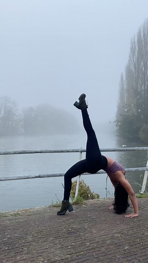 Sustainable Polerina | Yoga | Travel on Instagram: "I had to share the falls in practice It obviously was a terrible idea to do this on uneven ground in heels 🤣 The irony of the audio to the video is killing me though. Perfect right 🤣 Let me tell you again, I got as far as I did with many many falls and injuries and strained muscles. It’s the journey that is less pretty by important to show you! Day 4 of #2021YogiReflections: Any Heart Opener and here’s a blooper of a wheel 🤣 How did your lov