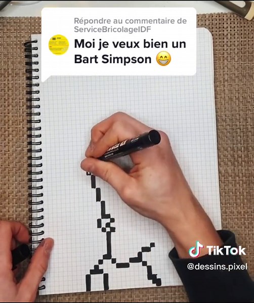 Bart Simpson en Pixel : Tutoriel de Dessin Simplifié