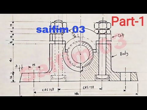 Plummer Block Assembly, Front View, Part-1 Full Details, #saifim03