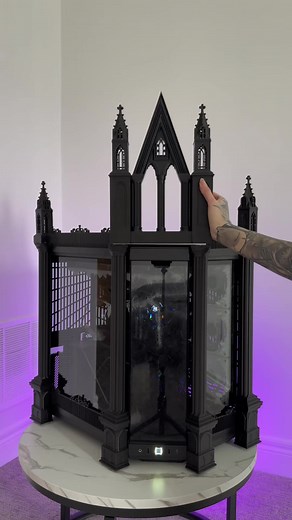 🖤NOT SELLING🖤 @Zombie Tech Gaming LLC inspired me to build my own Cathedral. But if you want one, go support them. I am not selling my stl files to anyone but them. ✨let me know what theme you’d like to see next that can try. Next one will be original and I will share the stl file to anyone who contributed🖤🖤 ✨This is the HYTE Y70 PC Case ✨Elegoo Neptune 4 Plus ✨Elegoo PETG CF filament This is a personal project and the STL files are not for sale. #HYTEY70 #blackpcsetup #gamingPC #blackcathed