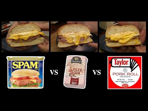 SPAM vs Taylor Pork Roll vs Boar's Head Spiced Ham Comparison - taste test showdown