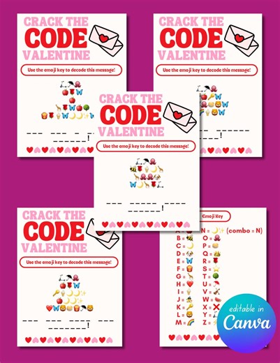 Secret Compliment Decoder Valentine - Etsy