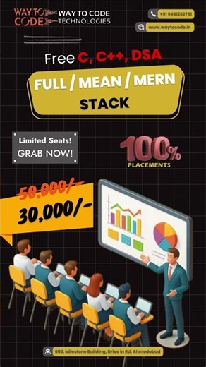 Full Stack / MERN / MEAN Course in Ahmedabad | Free C, C++ & DSA | Way To Code #coding