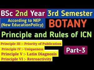 International Code of Botanical Nomenclature/ICBN/Principles and Rules of ICN/Botnical Nomenclature