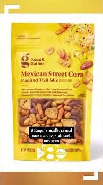 A company recalled several snack mixes over salmonella concerns