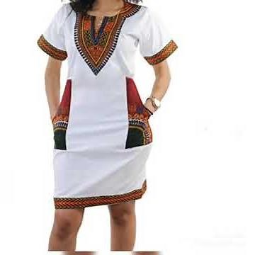 Jolie robe avec les pagnes deux tons