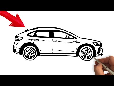 How to draw a Volkswagen Taigo - ( Step by Step Easy Car Drawing ) Sport cars drawing