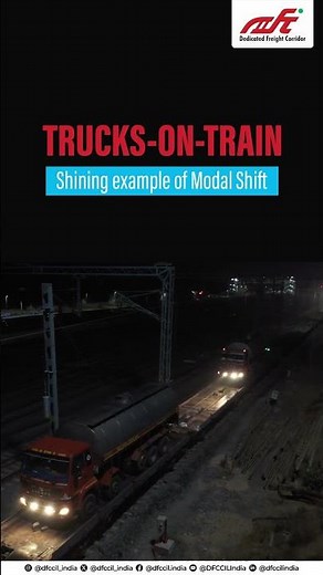 A Shining Example of Modal Shift in action - capturing Night View of Trucks on Train (TOT)