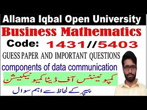 AIOU guess paper code 1431/5403 information and communication technology//1431 guess paper 2022