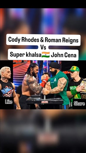 Roman reigns & Cody Rhodes vs Super khalsa🇮🇳 John Cena Arm wrestling match 2025. . . . #armwrestling #romanreigns #johncena #codyrhodes #wwe | Super Khalsa - Pro Wrestler