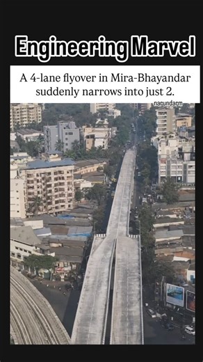 Narundar on Instagram: "Baki Sab First Class Hai.. A 4-lane flyover in Mira-Bhayandar suddenly narrows into just 2 lanes"