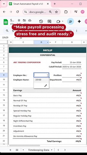 Automated Payroll Template in Google Sheets