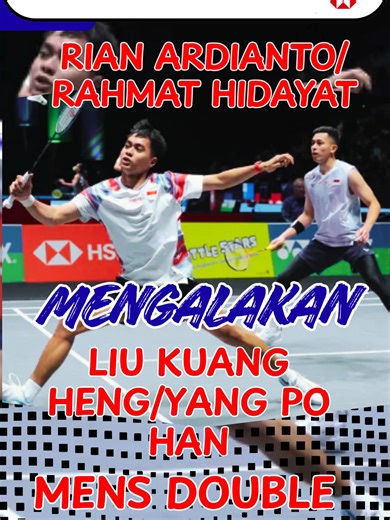Rian ArdiantoRahmat Hidayat vs Goh Sze FeiNur Izzuddin All England 2026 Badminton. Pasangan Indonesia Muhammad Rian Ardianto Dan Rahmat Hidayat mengalahkan Malaysia Goh Sze FeiDanNur Izzuddin dalam dua set langsung (23-21, 21-16) selama Babak 16 Besar di All England Open 2026. #badminton #badmintonlover #fyp #badmintonindonesia #videoviral #virall #bwfworldtour #bwf #bwfworldchampionship #pbsiindo#pbsiindonesia #pbsiindonesia#pbsiindonesia#pbsiindonesia #pbsiindonesia #allenglandopen2026