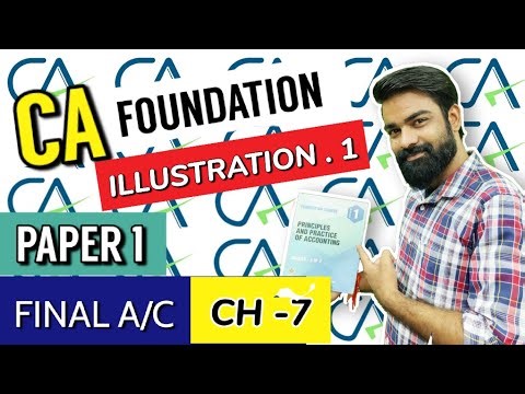 CA Foundation | Illustration 1 Chapter 7 | Final A/c | Final accounts of sole proprietorship