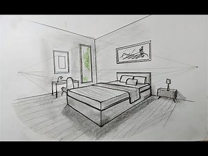How To Draw Bedroom in 2 Point Perspective #11