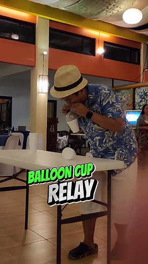Balloon & Cup Blow Off Relay Race Parlor Games