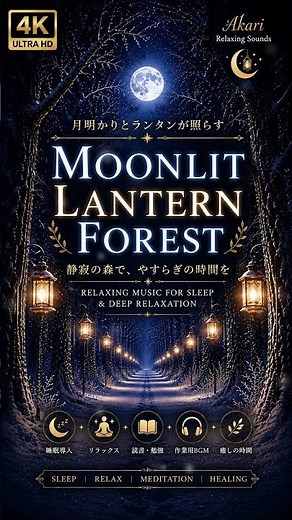 【432Hz睡眠BGM】MOONLIT LANTERN FOREST｜月明かりとランタンが照らす静寂の森