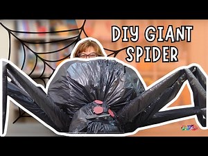 DIY Giant Spider 🕷️ - EASY Tutorial & Only 6 Materials! - Giant Spider Halloween Decoration