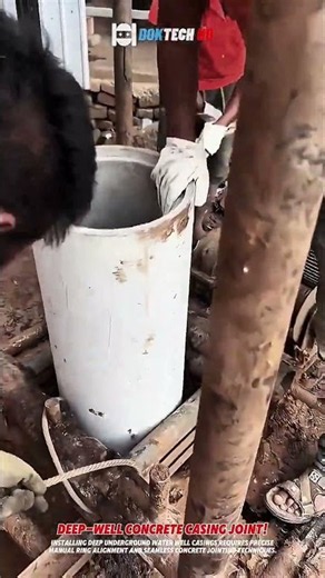 Precise Well Concrete Ring Installation- Satisfying jobs and machinery in the world