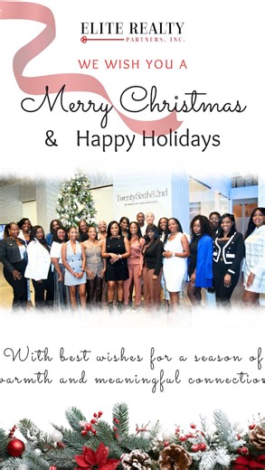 The Elite family wishes you a Merry Christmas and Happy Holidays. 🎄✨ As we close out the year, we’re grateful for the relationships, growth, and meaningful connections that make this journey so special. Real estate is more than transactions, it’s about people, trust, and community. Proud of our team. Thankful for every client and partner who trusted us this year. Here’s to warmth, joy, and continued success in the year ahead. 🤍 — Elite Realty Partners, Inc. | Elite Realty Partners Inc.