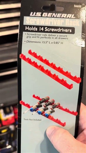 Using Harbor Freight screw driver racks to organize my screwdriver drawer.