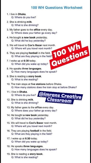 3.1K views · 20 reactions | 100 wh questions for Scholarship and class five #bdgovtprimary #সাজেশন #scholarships2025 #বৃত্তি #suggestions #imranscreativeclassroom #classtime | Imrans Creative Classroom | Facebook