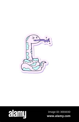 horizontally vibrating animation of sticker of a cartoon hissing snake Stock Video Footage - Alamy