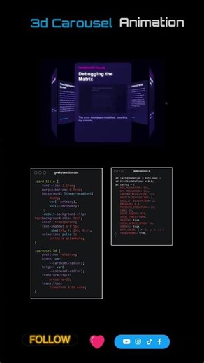 How to create 3d Carousel animation #html #css #javascript #cssanimation #webdesign #coding #viral